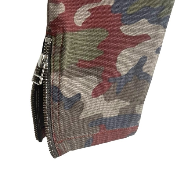 SOUER Camo  Cropped French Military Ankle Zip Designer Pants Size Small - Picture 7 of 8